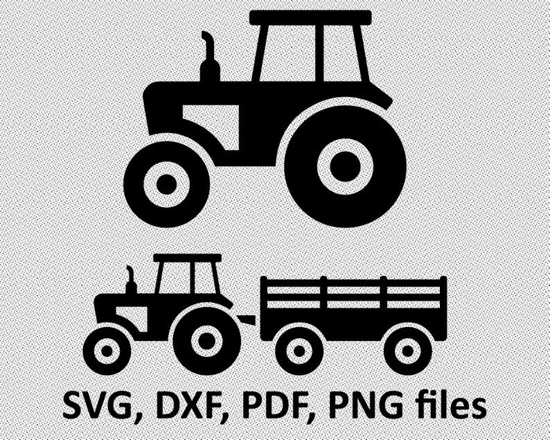 Download Farm Tractor SVG Cut File JPG DXF for Cameo Silhouette | Etsy