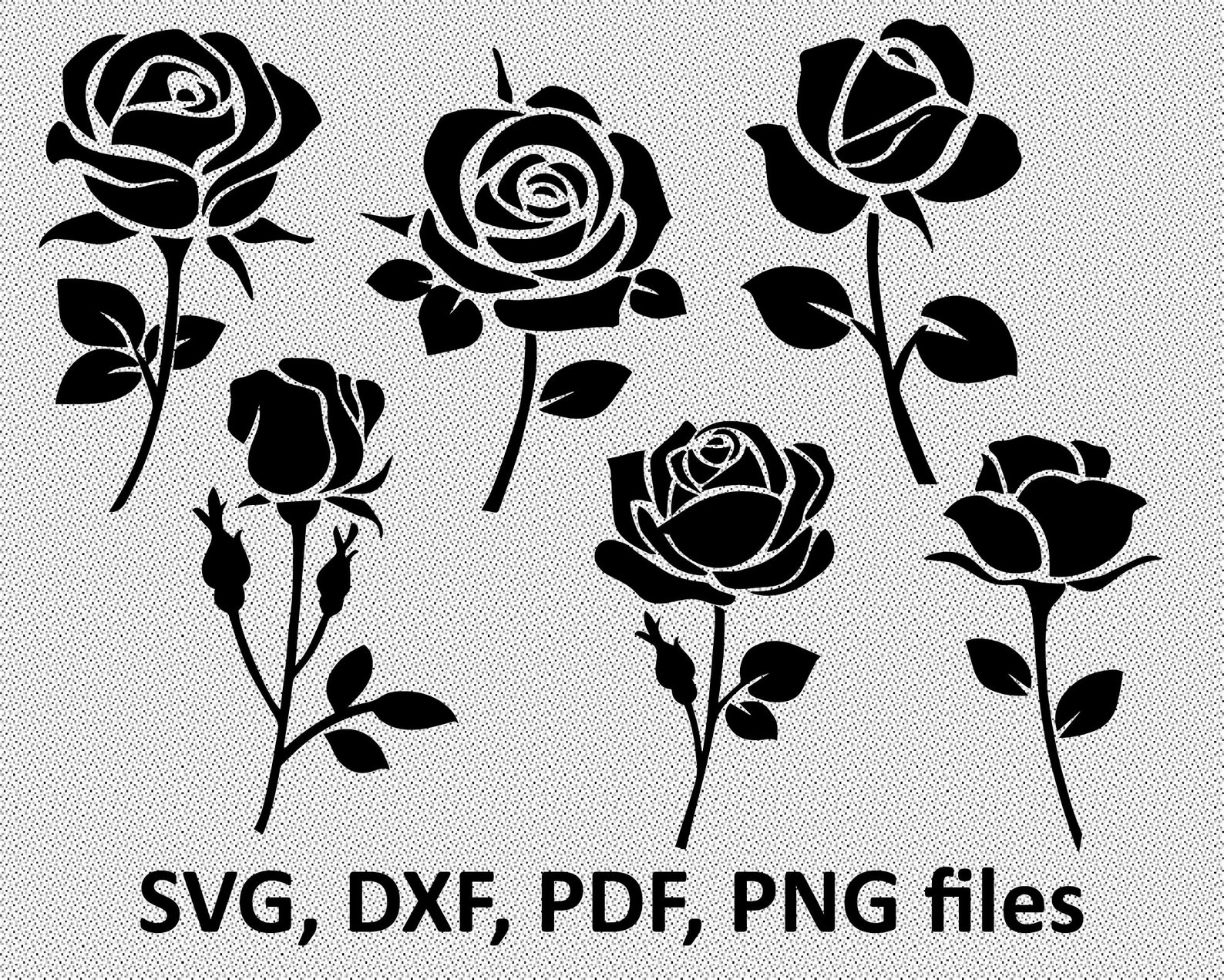 Rose SVG Rose DXF Vector Rose Shape Rose Silhouette Rose Etsy