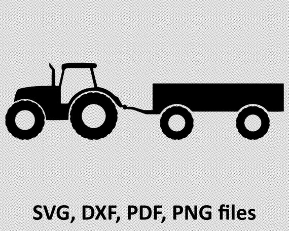 Farm Tractor Trailer Svg Cut File Jpg Dxf For Cameo Etsy