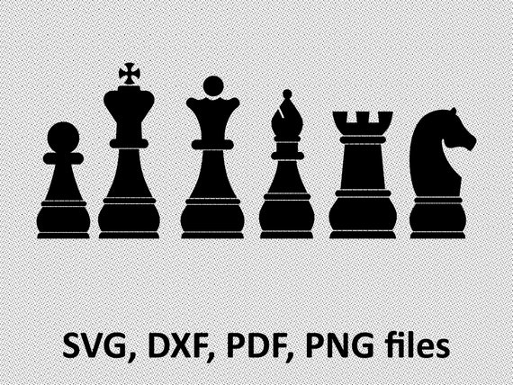 Download Chess Pieces Chess Figures Silhouette Svg Graphics Illustration Vector Logo Digital Clipart Chess Game
