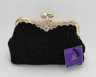 GRACE - Pochette dorée avec Swarovski