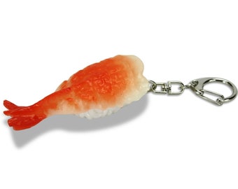 Realistic Japanese Sushi Model Keyring Ebi Shrimp Prawn Key chain, Look Real