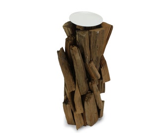 44cm Large driftwood candle holder: Medium size 44cm high x 17cm diameter.
