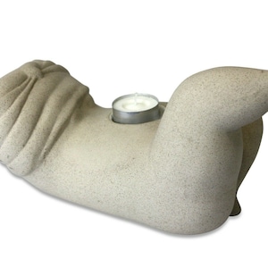 Thai ceramic candle holder Big World ceramics: BACK, 25cm sandstone finish
