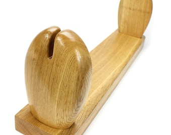 Unique hand crafted Oak Book Trough, Book Shelf, Bookends. 66cm. Scottish artist. Book Stand.