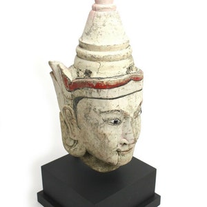 Antique Burmese painted teak puppet head, Burma 1: Genuine 19th Century; 51cm
