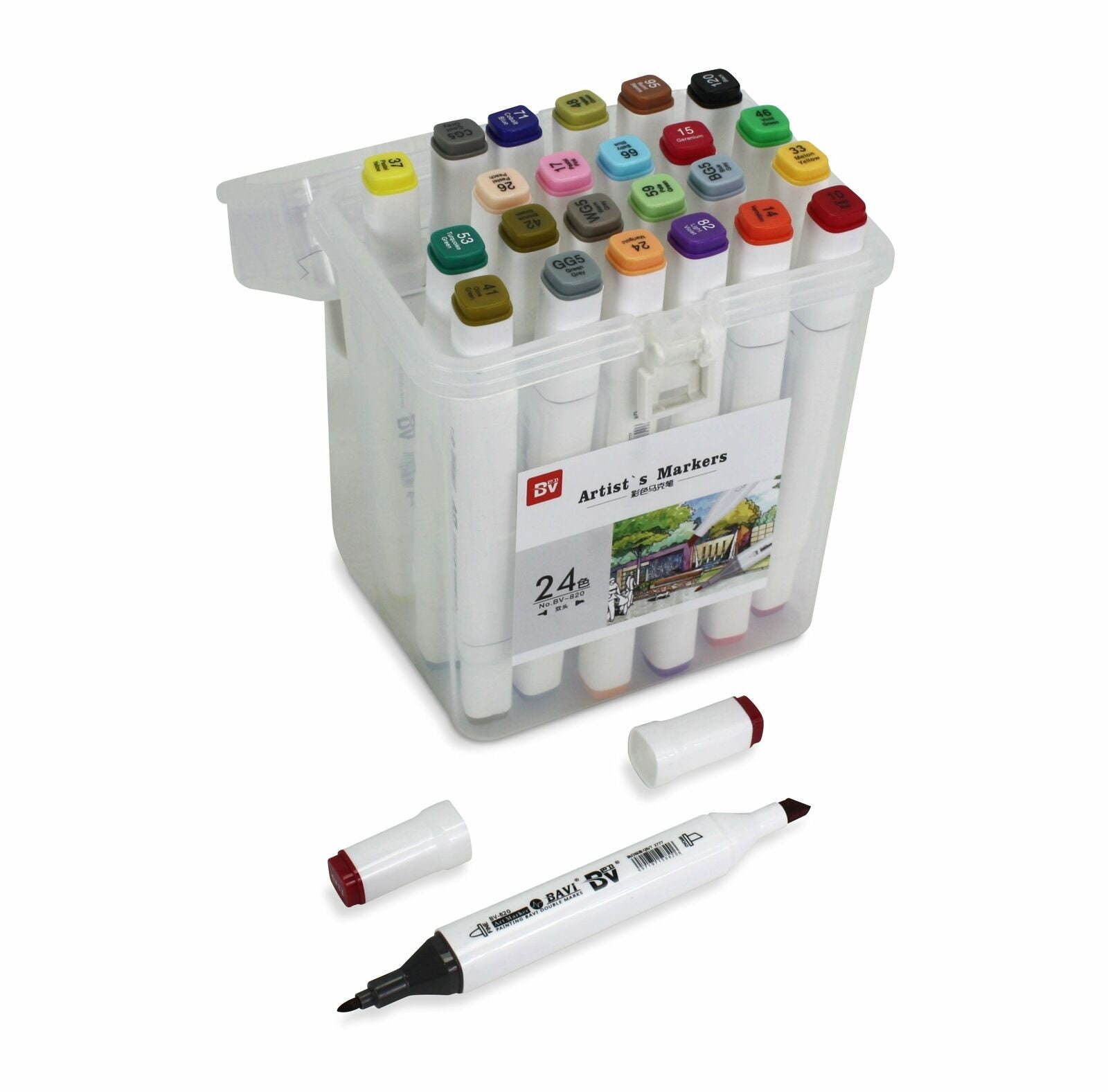  ALI'S ART MARKERS, Alcohol Markers, Dual Tip Double Ended  Marker, 60 Colours, Clear Plastic Storage Case, Drawing, Sketching : Arts,  Crafts & Sewing