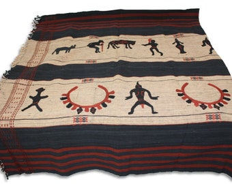 Nagaland throw 172 x 108cm. Authentic, unique hand woven fabric north east India
