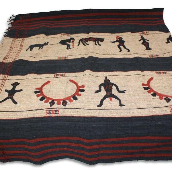 Nagaland throw 172 x 108cm. Authentic, unique hand woven fabric north east India