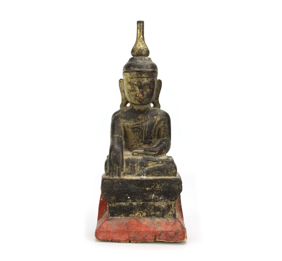 Gilt Teak Burmese Shan Buddha - Early 19th Century Gilt Teak Burmese Shan Buddha - Early 19th Century