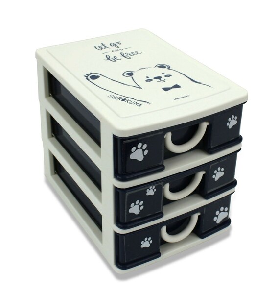 Shirokuma 3 Drawer Mini Storage Unit Desk Tidy Desk Etsy