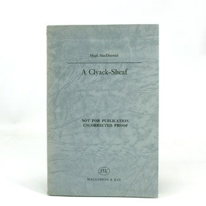 Una gavilla de Clyack de Hugh MacDiarmid. Prueba sin corregir 1969 con carta del editor.