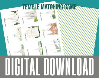 LDS Temple Matching Game - DIGITAL DOWNLOAD