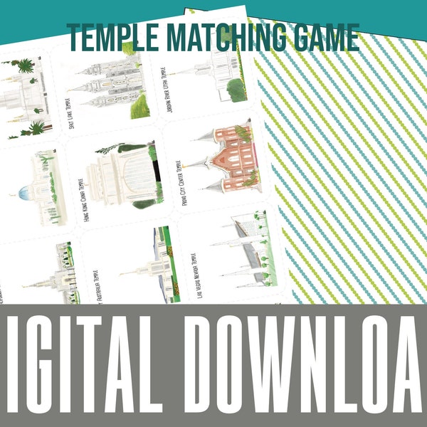 LDS Temple Matching Game - DIGITAL DOWNLOAD