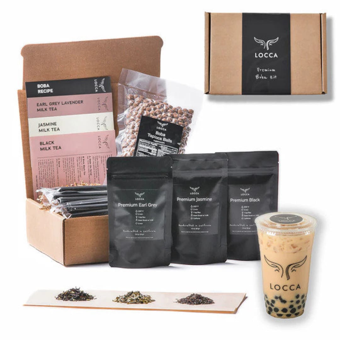 Boba Kit Tea Set Premium Jasmine and Earl Grey Tea for Holiday Gift Kit ...