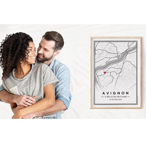 Mapping personnalisée, carte ville pays, gps, idée cadeau, couple, localisation, naissance anniversaire
