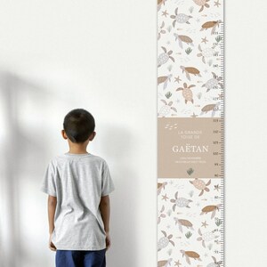Grafico di crescita del bambino personalizzato, nome della stanza del bambino, monitoraggio della crescita, regalo di nascita/compleanno, tartaruga, stella marina, animali