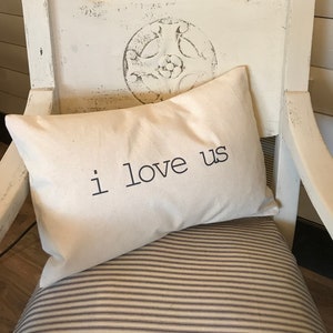 Pillow, Pillow cover, Throw Pillow, Decorative Pillow, I love us