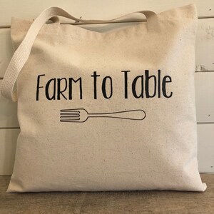 Tote bag Farm to Table, Market bag