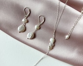 レジーナセット - 淡水パールネックレス、イヤリング、ブレスレット 