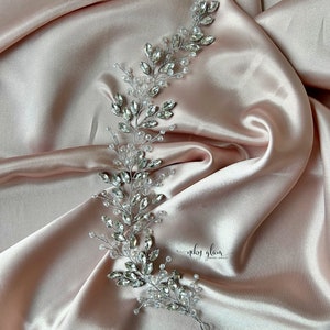 GEMMA headpiece - Luxury Bridal Rhinestone Pearl Hair Jewelry Hair Vine / Bridal Hair Jewelry