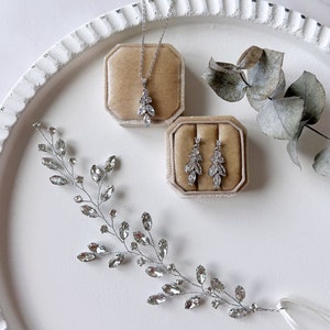 CALLA LILIE Set Minimalistisches Brautschmuckset Silber Roségold oder Gold/Halskette Ohrringe Armband/Brautjungfernschmuck Bild 2