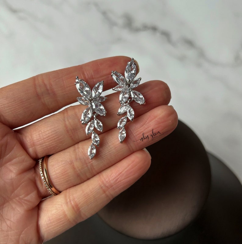 ORCHID set Braut Design Schmuck Set Roségold oder Silber oder Gold/Kristall Ohrringe Armband Halskette Bild 3