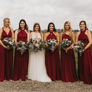 etsy burgandy bridesmaid dresses Best Believe Lace Halter Maxi Dress Plum Size M main image 1