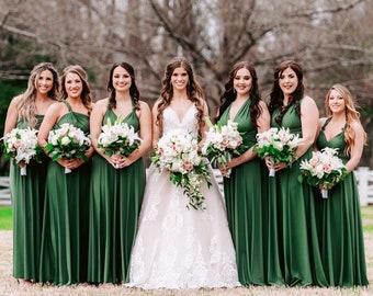 EMERALD Infinity Dress, Bridesmaid Dress, Multi-way Bridesmaid Dress, Short Dress for Women Wedding Guest Summer, Party Dress, Evening Dress