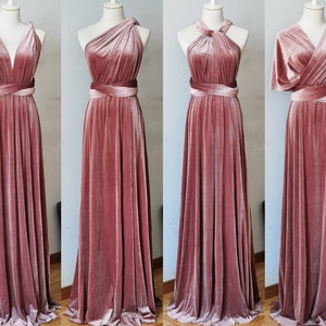 MAUVE-VELVET Infinity Dress, Bridesmaid Dress, Convertible Dress Bridesmaid, Maternity Dress Photo Shoot, Boho Dress, Infinity Dress Bandeau