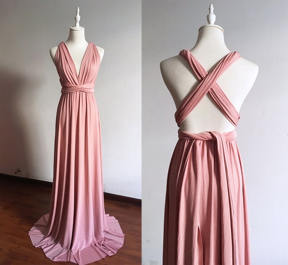 dusty rose multiway dress