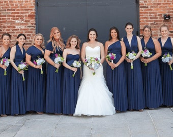 dark blue infinity dress