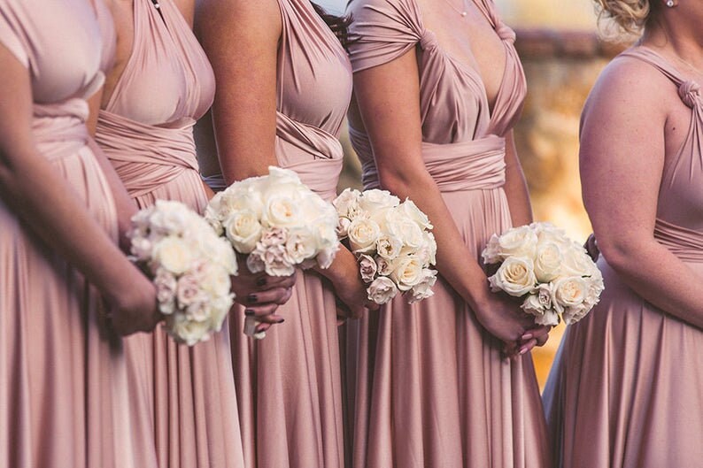 dusty rose convertible bridesmaid dresses