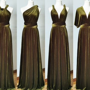 OLIVE-VELVET Infinity Dress, Bridesmaid Dress, Multi-way Bridesmaid Dress, Maxi Dress for Women Wedding Guest Spring, Formal Dress