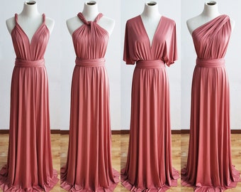 CINNAMON ROSE Infinity Dress, Bridesmaid Dress, Convertible Dress Bridesmaid, Maternity Dress Baby Shower, Maxi Dress Infinity Dress Bandeau
