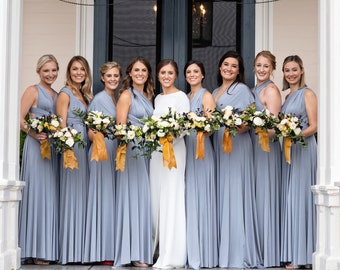 Azazie dusty deals blue bridesmaid dresses