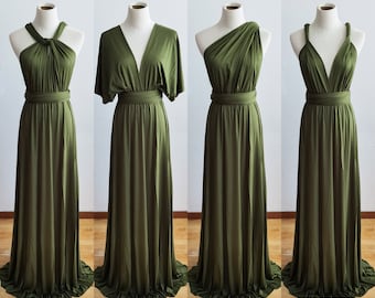 Avocado Green Bridesmaid Dress Infinity Dress Wrap Dress Convertible Dress  - S101# - Etsy
