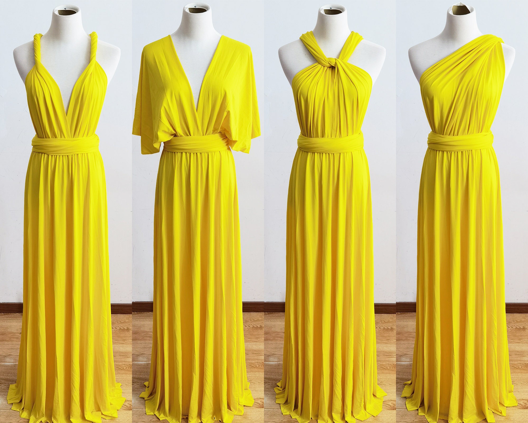 Buttercup Yellow Bridesmaids Dresses Etsy UK