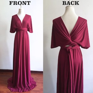 MAUVE/ ROSEWOOD Infinity Dress, Bridesmaid Dress, Convertible Dress Bridesmaid, Long Dress for Women Wedding Guest Spring, Evening Dress image 2