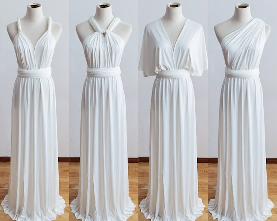 OFF WHITE Bridesmaid Dress, Infinity Dress, Multi-way Bridesmaid Dress, Midi Dress for Women Wedding Guest Summer, Knee Length White Dress - Etsy OFF WHITE Bridesmaid Dress, Infinity Dress, Multi-way Bridesmaid Dress, Midi Dress for Women Wedding Guest Summer, Knee Length White Dress - Etsy