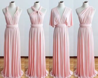 LIGHT PINK Bridesmaid Dress, Infinity Dress, Convertible Dress Bridesmaid, Maternity Dress Baby Shower, Wedding Guest Dress, Plus Size