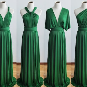 KELLY GREEN Infinity Dress, Bridesmaid Dress, Multi-way Bridesmaid Dress, Maxi Dress for Women Wedding Guest Summer, Party Dress, Evening