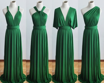 KELLY GREEN Infinity Dress, Bridesmaid Dress, Multi-way Bridesmaid Dress, Maxi Dress for Women Wedding Guest Summer, Party Dress, Evening