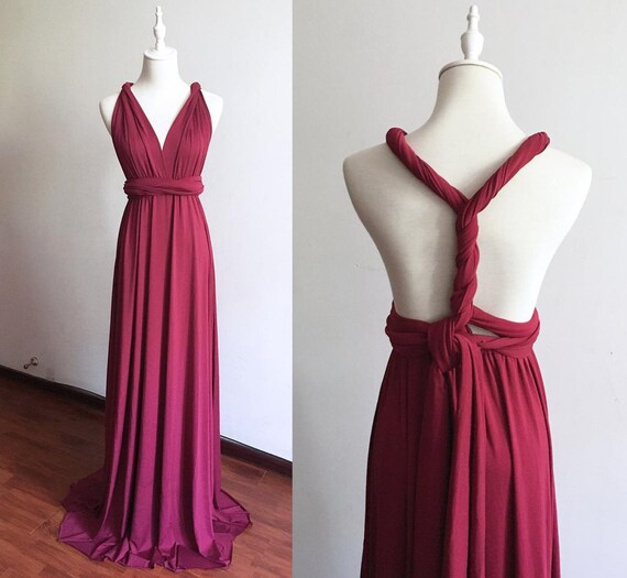 burgundy bridesmaid dresses multiway