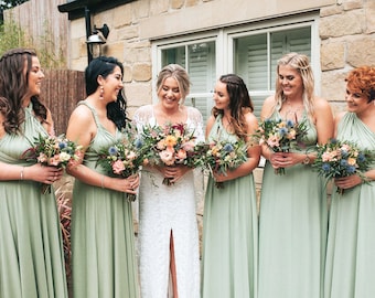 Long/ Short Sage Bridesmaid Dress Infinity Bridesmaid Dress Multi-way Wrap Dress Convertible Bridesmaid Dress Maternity Dress Party Dress