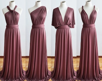 MAUVE/ ROSEWOOD Infinity Dress, Bridesmaid Dress, Convertible Dress Bridesmaid, Long Dress for Women Wedding Guest Spring, Evening Dress