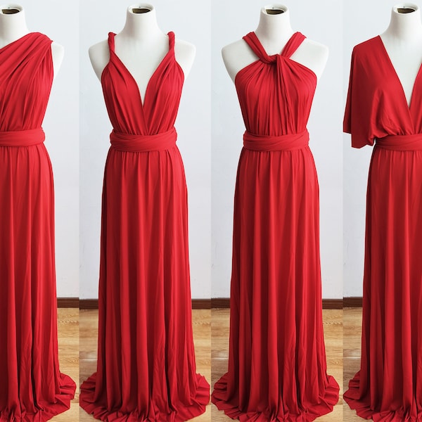 RED Infinity Dress, Bridesmaid Dress, Multi-way Bridesmaid Dress, Maternity Dress Photo Shoot, Wedding Guest Dress, Plus Size Available