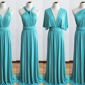 TURQUOISE Infinity Dress, Bridesmaid Dress, Multi-way Bridesmaid Dress, Short Dress for Women Black, Evening Dress, Formal Dress Party Dress