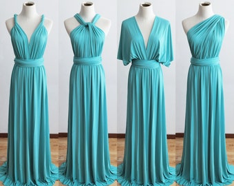 TURQUOISE Infinity Dress, Bridesmaid Dress, Multi-way Bridesmaid Dress, Short Dress for Women Black, Evening Dress, Formal Dress Party Dress