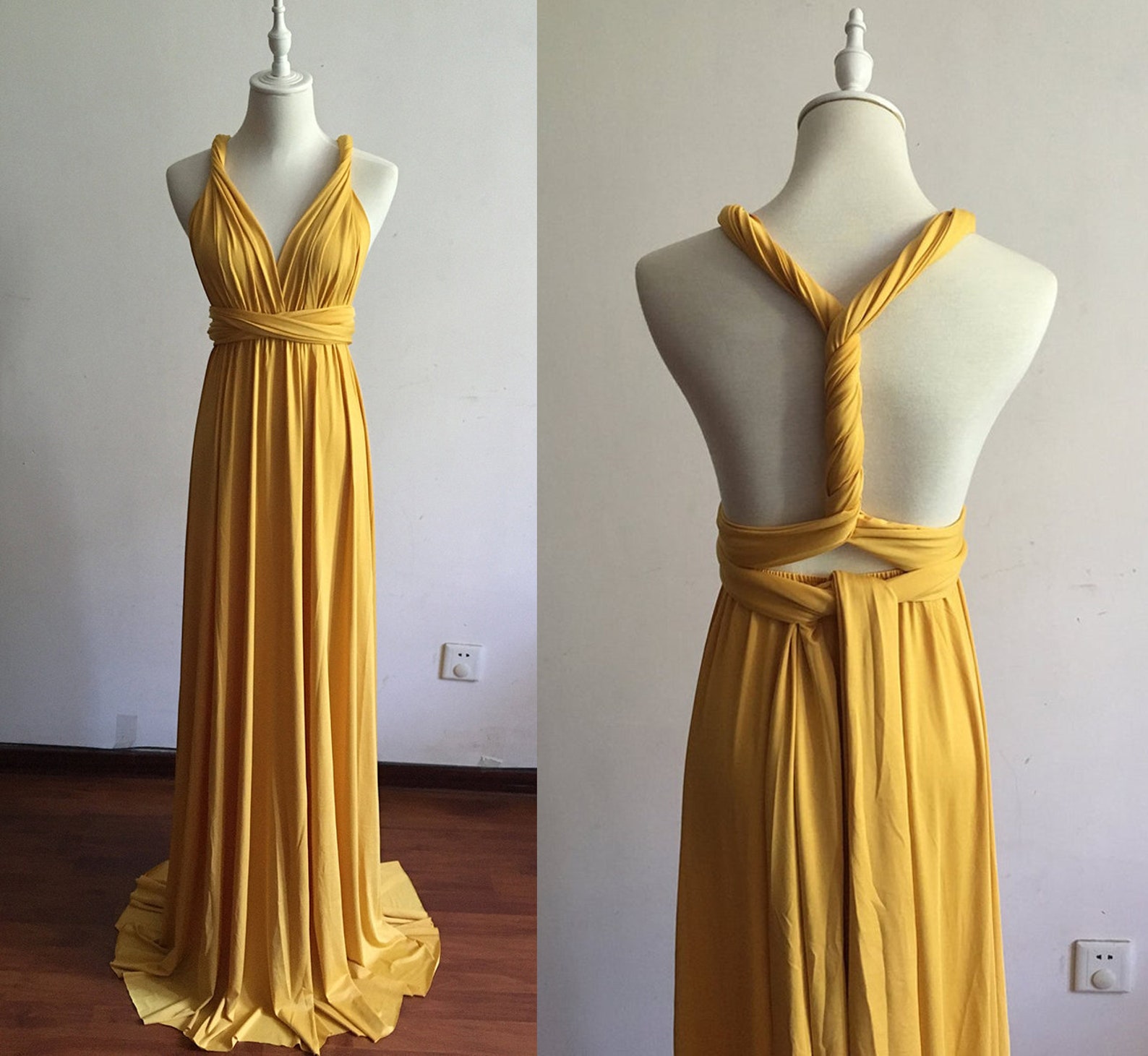 Mustard Maternity Dress Photo Shoot Long Bridesmaid Dress Etsy